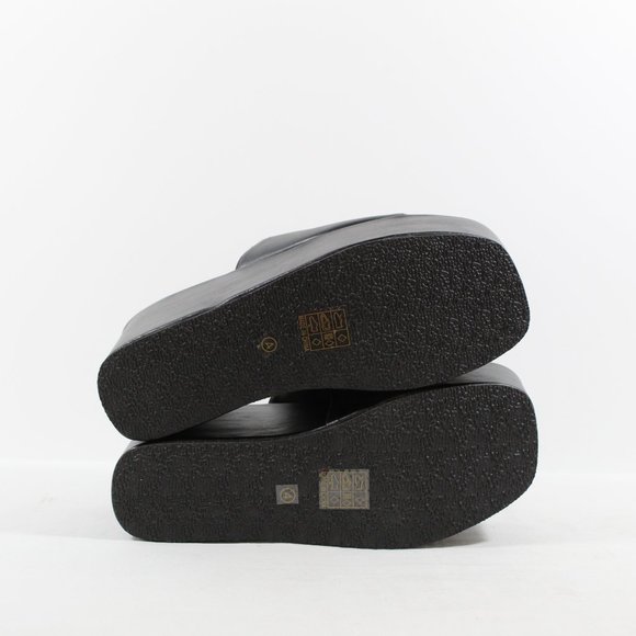 PrettyLittleThing Square Toe Platform Mules - Black 6M - Picture 4 of 6